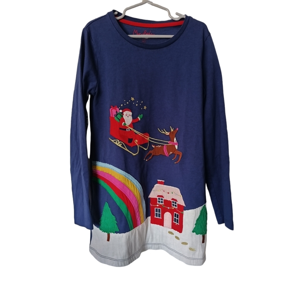 Mini Boden Blue Santa Dress
